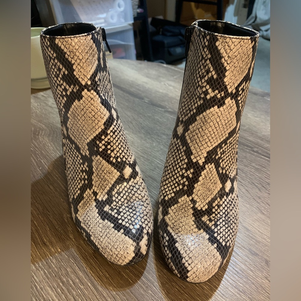 INC International Concepts Snake Print Ankle Booties NWOT